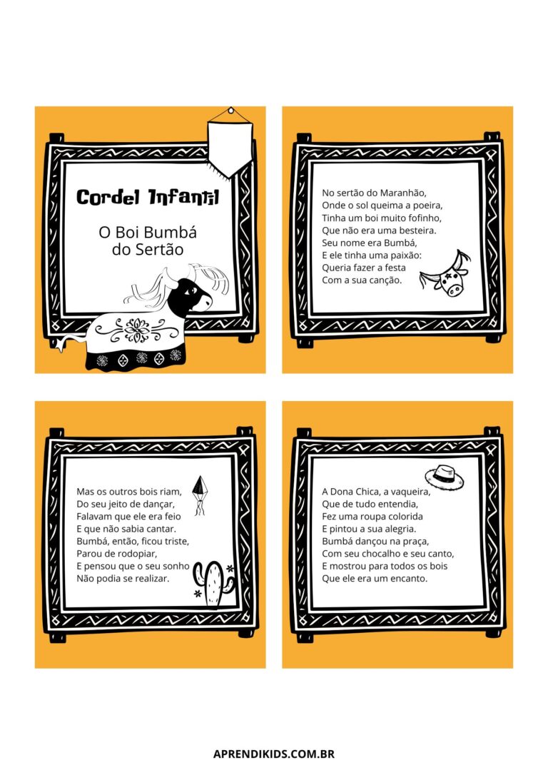 Cordel Infantil para imprimir: 19 Modelos gratuitos – Aprendi Kids